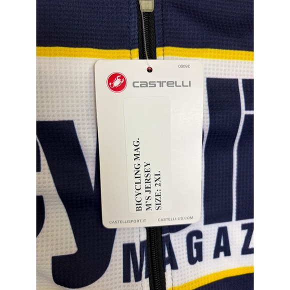 Castelli Bicycling Magazine Cycling Jersey Men 2XL Navy White Yellow 1/4 Zip USA - Picture 7 of 11